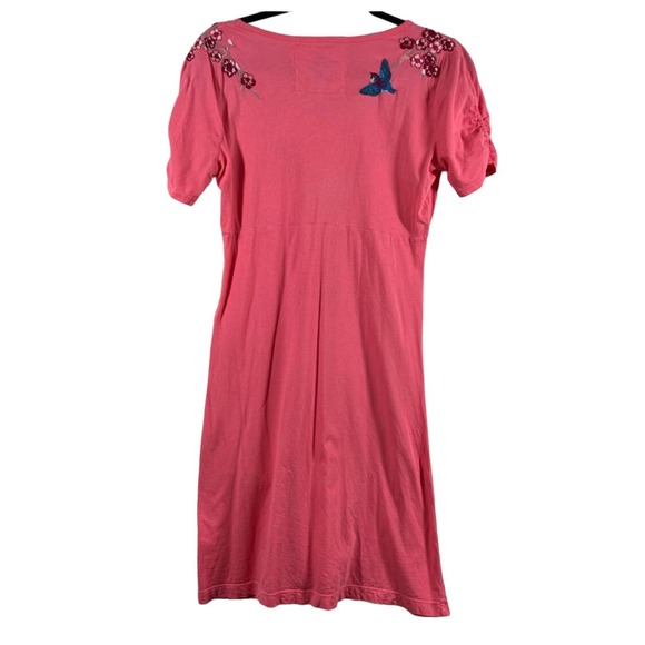 Johnny Was Dress Small Boho Cottage Core Embroidered Bird Floral Flirty … - Picture 4 of 10